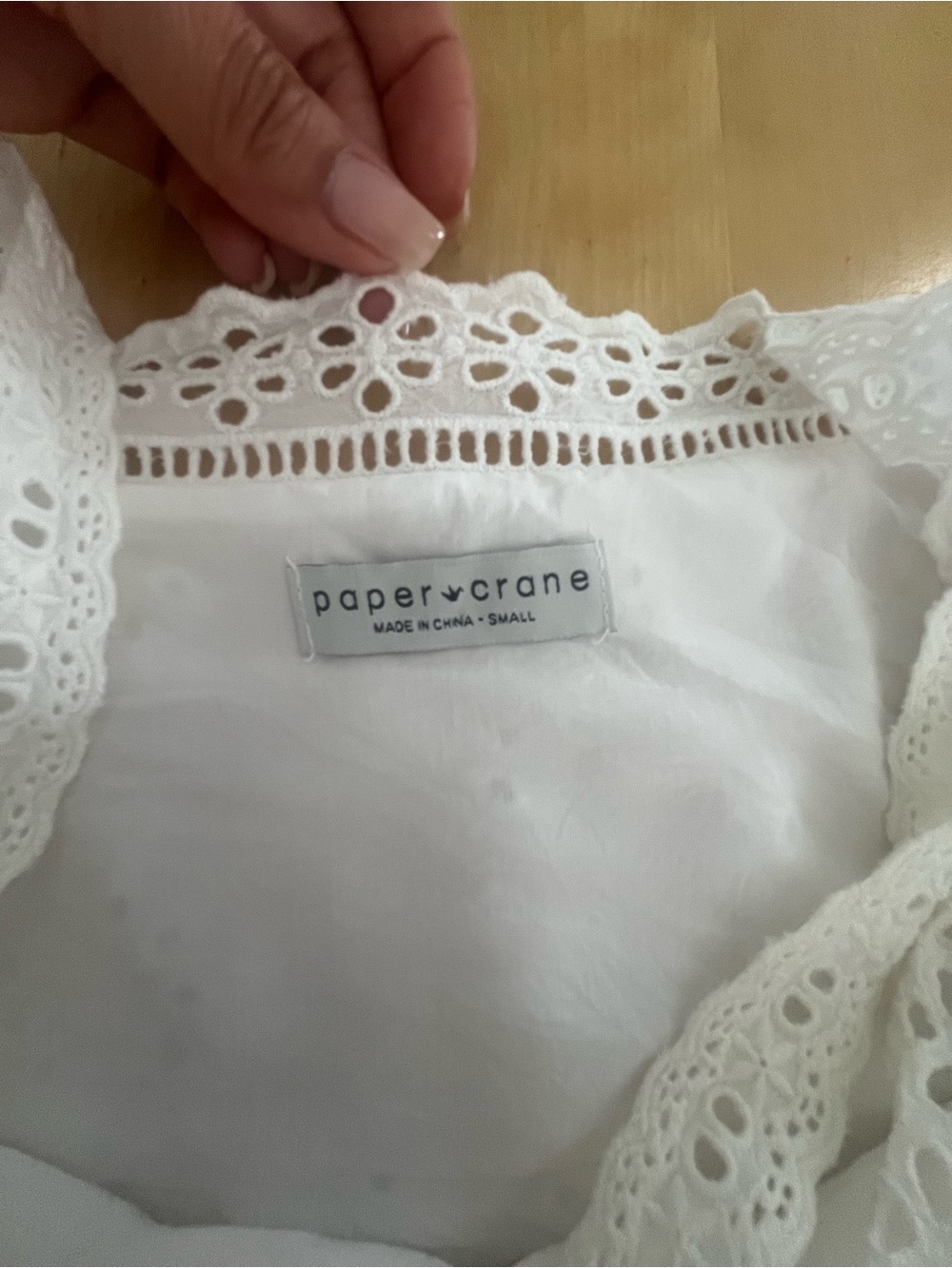 Boho Cotton Lace Crop Top Small Paper Crane - Picture 6 of 8